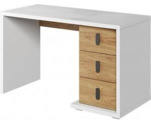 Simi skrivbord - Vit/hickory - Skrivbord med hyllor, Skrivbord, Kontorsmöbler