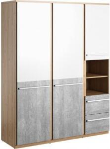 Plano garderob 150 cm - Nash ek/vit/grå - Garderober
