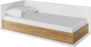 Simi säng vänster 90 x 200 cm - Vit/hickory - Enkelsängar, Sängar