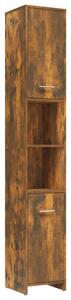 BeBasic Badrumsskåp rökfärgad ek 30x30x183,5 cm konstruerat trä -