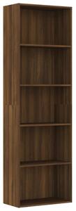 BeBasic Bokhylla 5 hyllor brun ek 60x30x189 cm konstruerat trä -