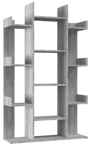 BeBasic Bokhylla grå sonoma-ek 86x25,5x140 cm konstruerat trä -
