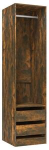 BeBasic Garderob med lådor rökfärgad ek 50x50x200 cm konstruerat trä -