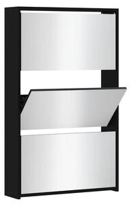BeBasic Skoskåp med 3 skåp svart 63x17x102,5 cm -