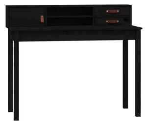 BeBasic Skrivbord svart 110x50x93 cm massiv furu -