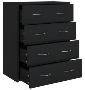 BeBasic Skänk med 4 lådor 60x30,5x71 cm svart -