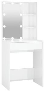 BeBasic Sminkbord med LED vit högglans 60x40x140 cm -