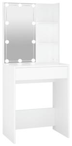BeBasic Sminkbord med LED vit 60x40x140 cm -