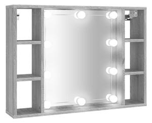 BeBasic Spegelskåp med LED grå sonoma 76x15x55 cm -