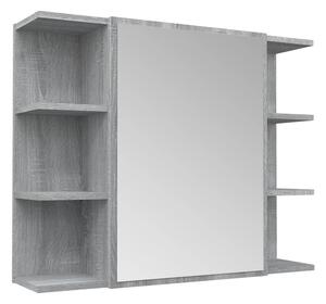 BeBasic Spegelskåp för badrum Grå Sonoma 80x20,5x64 cm konstruerat trä -
