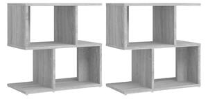BeBasic Sängbord 2 st grå sonoma 50x30x51,5 cm konstruerat trä -