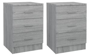 BeBasic Sängbord 2 st grå sonoma 38x35x56 cm konstruerat trä -