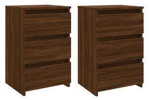 BeBasic Sängbord 2 st brun ek 40x35x62,5 cm konstruerat trä -