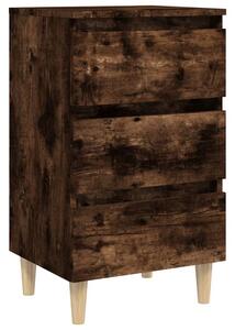 BeBasic Sängbord med massiva träben rökfärgad ek 40x35x69 cm -