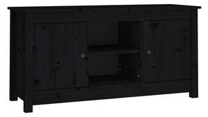BeBasic Tv-bänk svart 103x36,5x52 cm massiv furu -