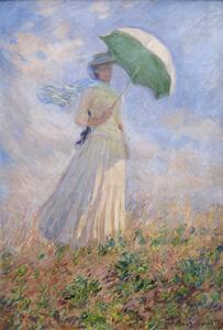 Bildreproduktion Woman with a Parasol turned to the Right, 1886, Claude Monet