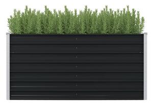 Upphöjd odlingslåda antracit 160x80x77 cm galvaniserat stål - Grå