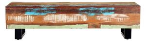Soffbord 120x50x30 cm massivt återvunnet trä och stål - Brun