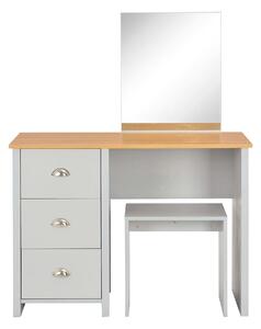 Sminkbord med spegel och pall grå 104x45x131 cm - Grå