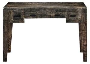 Skrivbord svart 110x50x75 cm massivt mangoträ - Svart