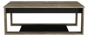 NELINE Soffbord 111 cm med Förvaring Hylla Natur/Svart - Beige