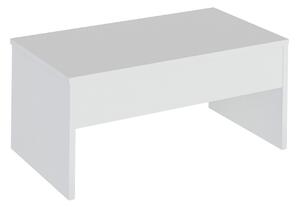 MARJORIE Soffbord 90 cm Höj- och Sänkbar med Förvaring Vit - Vit