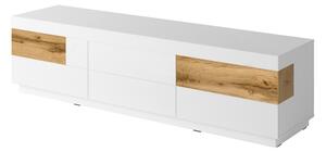 SCOGER TV-bänk 206 cm Vit/Trä - Vit/Trä
