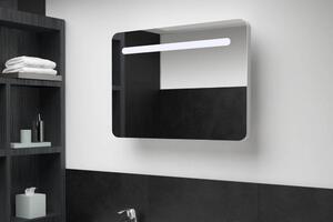 Badrumsskåp med spegel LED 80x9,5x55 cm - Vit
