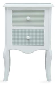 Nattduksbord vit och grå 43x32x65 cm MDF - Flerfärgad