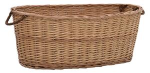 Vedkorg med bärhandtag 88x57x34 cm naturlig pil - Brun