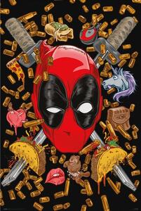 Poster, Affisch Deadpool - Bullets and Chimichangas