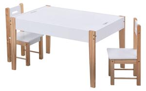 Matbord och stolar för barn 3 delar griffeltavla svart och v - Vit