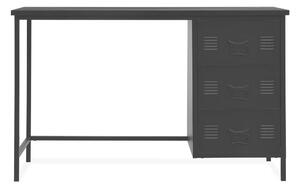 Skrivbord med lådor industriell svart 120x55x75 cm stål - Svart
