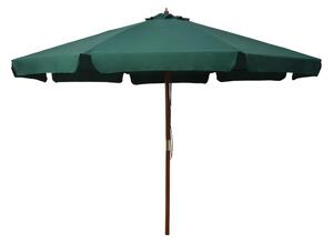 Trädgårdsparasoll med trästång 330 cm grön - Grön