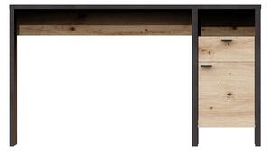 RABBAT Skrivbord 135 cm med Förvaring Låda + Skåp Brun/Svart -