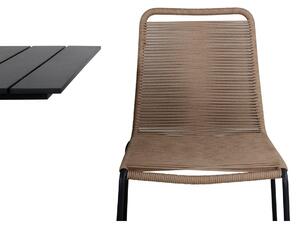 COLORADO LINDOS Matbord 70x70 cm + 2 stolar - Svart/Beige | Utemöbler