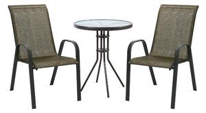 Möbelset DUBLIN bord och 2 stolar D60xH70cm -