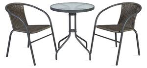Balkong set BISTRO bord och 2 stolar D60xH70 grå -