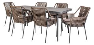 Möbelset ANDROS bord och 6 stolar 180x90xH75cm -