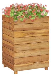 Blomlåda upphöjd 50x40x72 cm återvunnen teak och stål - Brun