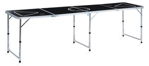 Hopfällbart beer pong bord 240 cm svart - Svart