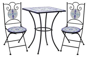 Mosaikbord 3 st keramik blå och vit - Blå