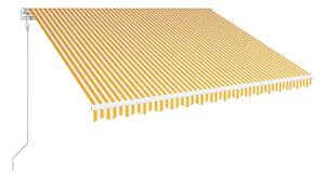 Markis automatiskt infällbar 400x300 cm gul och vit - Gul