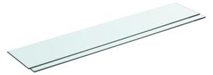Hyllplan 2 st glas genomskinlig 80x15 cm - Transparent