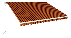 Markis automatiskt infällbar 400x300 cm orange och brun - Orange