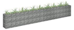 Planteringsgabion upphöjd galvaniserat stål 360x30x60 cm - Silver