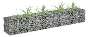 Planteringsgabion upphöjd galvaniserat stål 180x30x30 cm - Silver