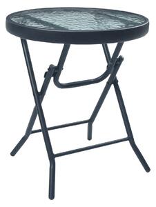 Cafébord svart 40x46 cm stål och glas - Svart
