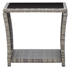 Soffbord grå 45x45x40 cm konstrotting och glas - Grå