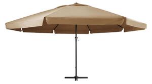 Trädgårdsparasoll med aluminiumstång 600 cm taupe - Brun